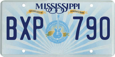 MS license plate BXP790