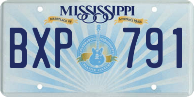MS license plate BXP791