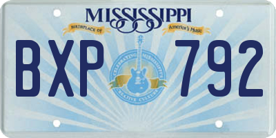MS license plate BXP792