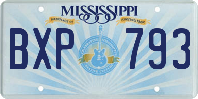 MS license plate BXP793