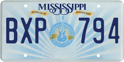 MS license plate BXP794