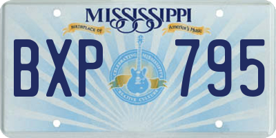 MS license plate BXP795