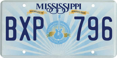 MS license plate BXP796