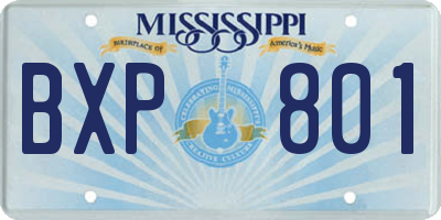 MS license plate BXP801