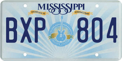 MS license plate BXP804