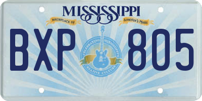 MS license plate BXP805