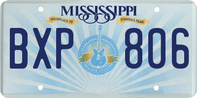 MS license plate BXP806