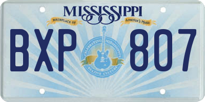 MS license plate BXP807