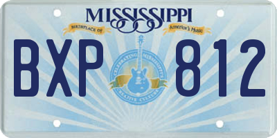 MS license plate BXP812