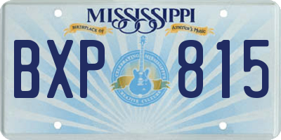 MS license plate BXP815