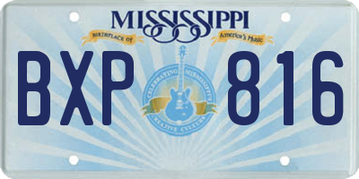 MS license plate BXP816