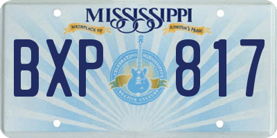 MS license plate BXP817