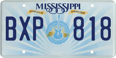 MS license plate BXP818