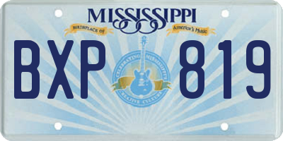MS license plate BXP819