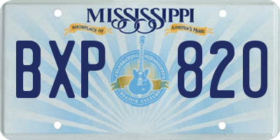 MS license plate BXP820