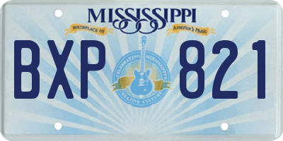 MS license plate BXP821