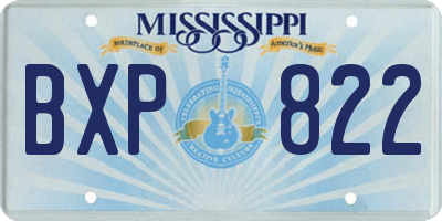 MS license plate BXP822