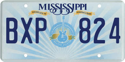 MS license plate BXP824