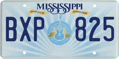 MS license plate BXP825