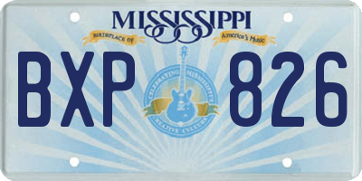 MS license plate BXP826