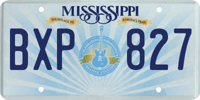 MS license plate BXP827