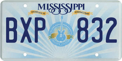 MS license plate BXP832