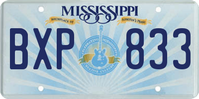 MS license plate BXP833