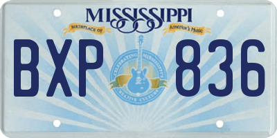 MS license plate BXP836