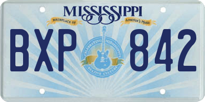 MS license plate BXP842