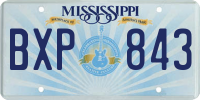 MS license plate BXP843