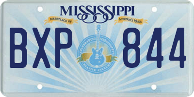MS license plate BXP844