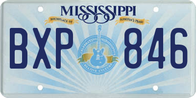 MS license plate BXP846