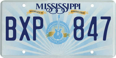 MS license plate BXP847