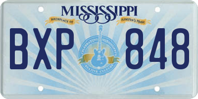 MS license plate BXP848
