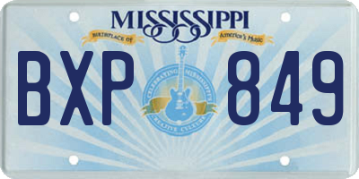 MS license plate BXP849