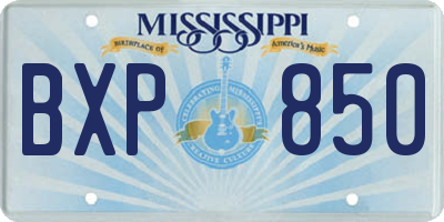 MS license plate BXP850