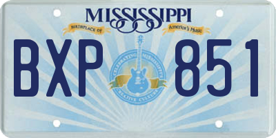 MS license plate BXP851
