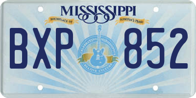 MS license plate BXP852