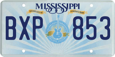 MS license plate BXP853