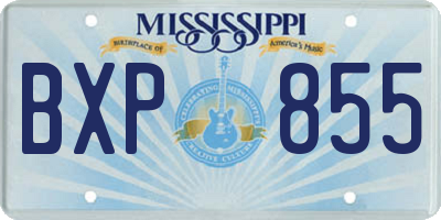 MS license plate BXP855