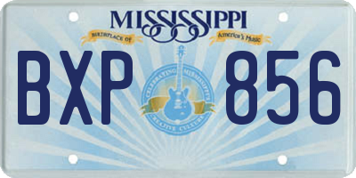 MS license plate BXP856