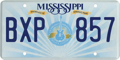 MS license plate BXP857