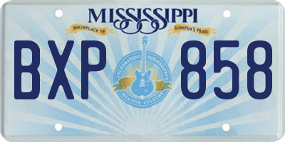 MS license plate BXP858