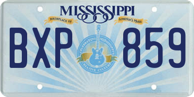 MS license plate BXP859