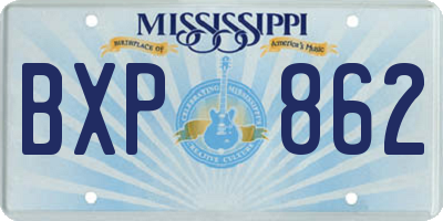 MS license plate BXP862