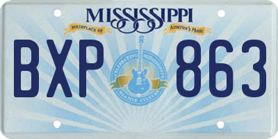 MS license plate BXP863