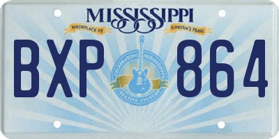 MS license plate BXP864