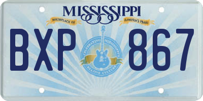 MS license plate BXP867