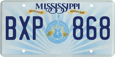 MS license plate BXP868