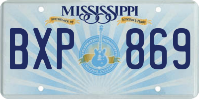 MS license plate BXP869